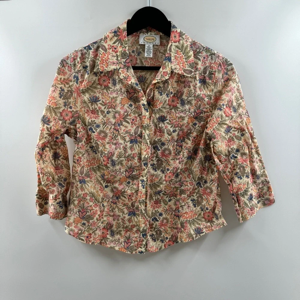 Talbots Petites Floral Button-Up Top – Women’s S